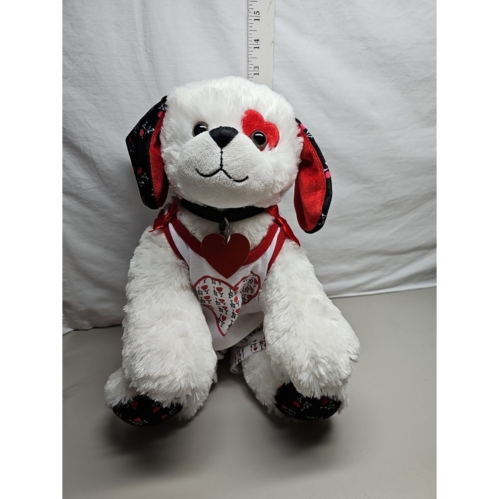 Build A Bear I Love New York Puppy Dog White Rare BAB w/ PJs & Heart Collar